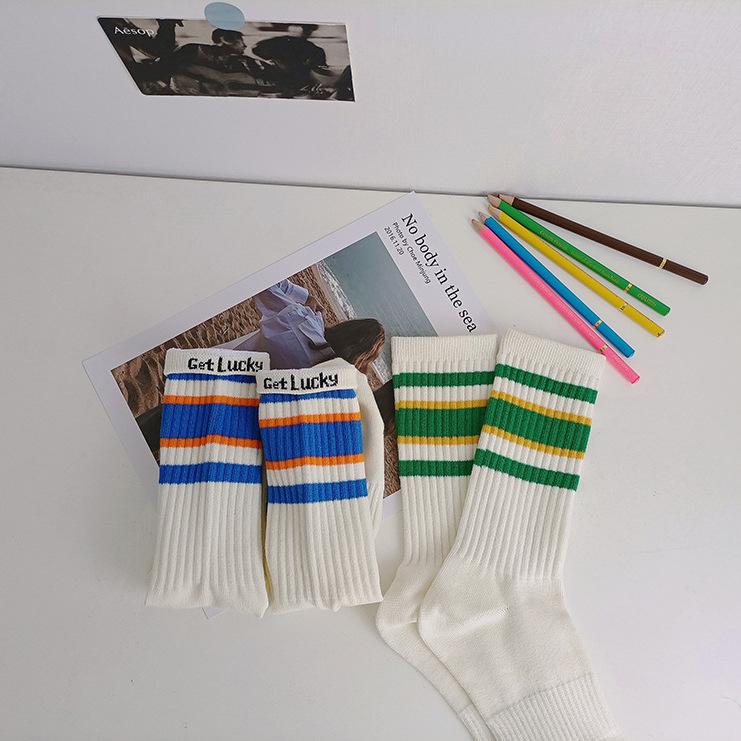 

5 Pair Socks Women s Mid-tube Striped Sports Socks 5 Pairs зелений/чорний