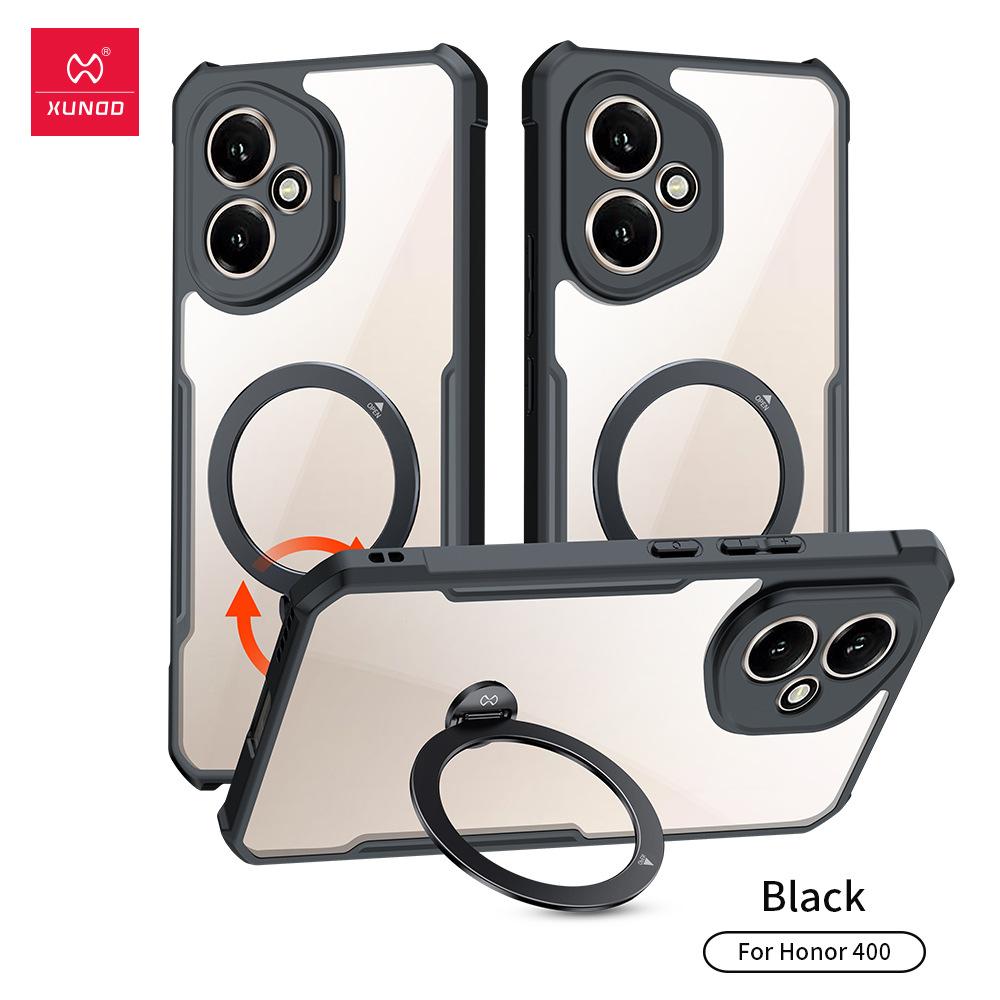 

For Huawei Honor 400/Honor 400 Pro Case XUNDD 360° Rotatable Magnetic Holder Phone Cover Airbag Shockproof Bumper Luxury Casing For Honor 400 чорний