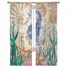 Seahorse Seaweed Starfish Shell Retro Sheer Curtains For Living Room Kitchen Window Curtains Bedroom Tulle Voile Curtains