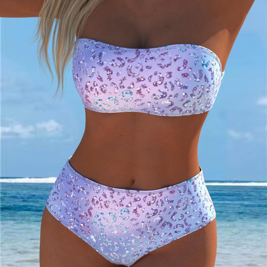 1011 New Bikini Set Two-piece Tube Top Women's Swimsuit Swimsuit Breathable and Thin
