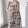 Summer cotton and silk suspender nightgown women's sleeveless chest pad can be worn outside loungewear anti-bumping artificial cotton dress