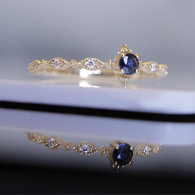 

S925 Sterling Silver Zircon Diamond Index Ring - Niche High-End Design 2021 Size 8