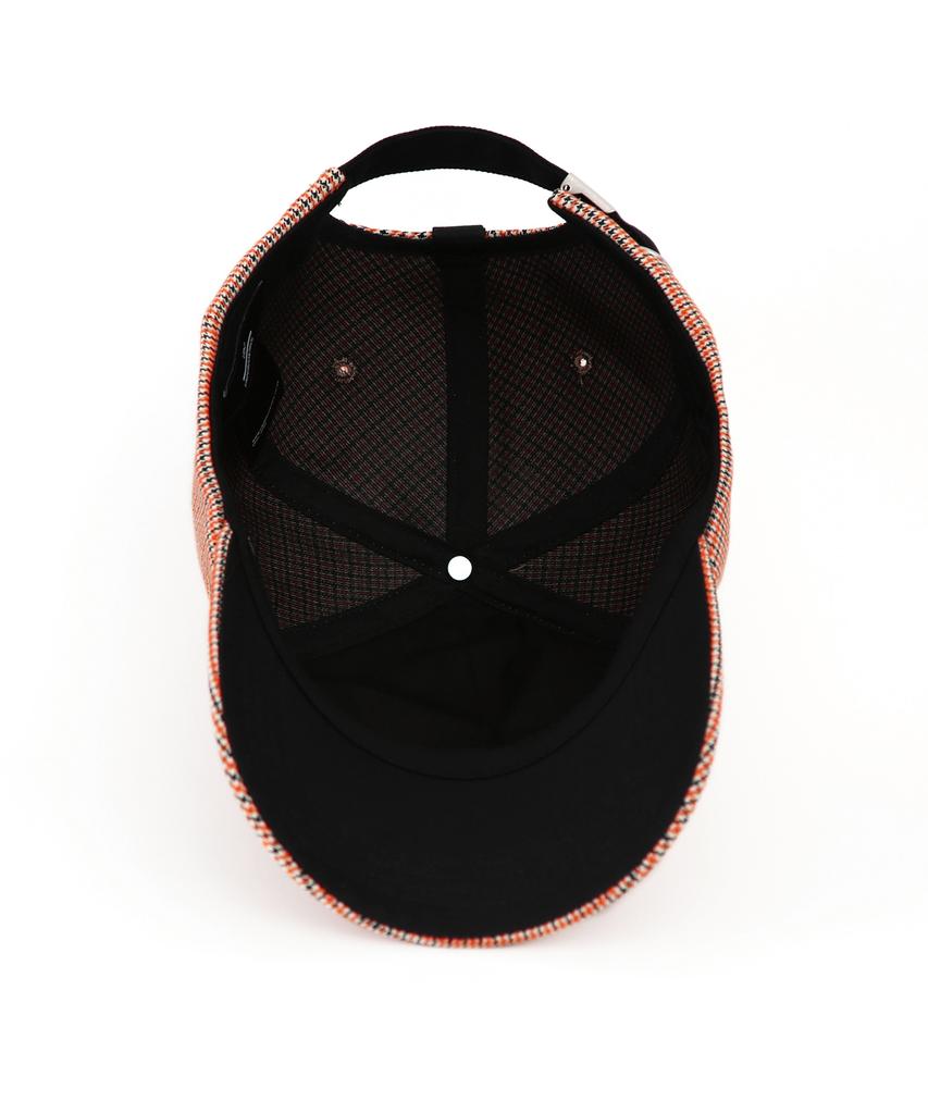 Eondeokeonteulol Check Pattern Ball Cap Multy Hound / Authentic B B / Orange