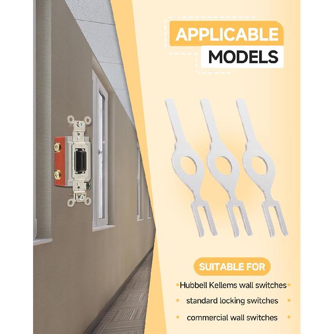 (10PCS) HBL1209 Wall Switch Fork Key for Hubbell Kellems Wall Switch, Standard Locking Switch, Commercial Wall Switch - #1209 Tamper Proof Electrical