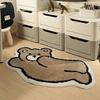 Minimalist Bear Tufted Rug Anti-slip Plush Bedside Carpet Soft Washable Floor Mat for Bedroom Living Room Kids Room