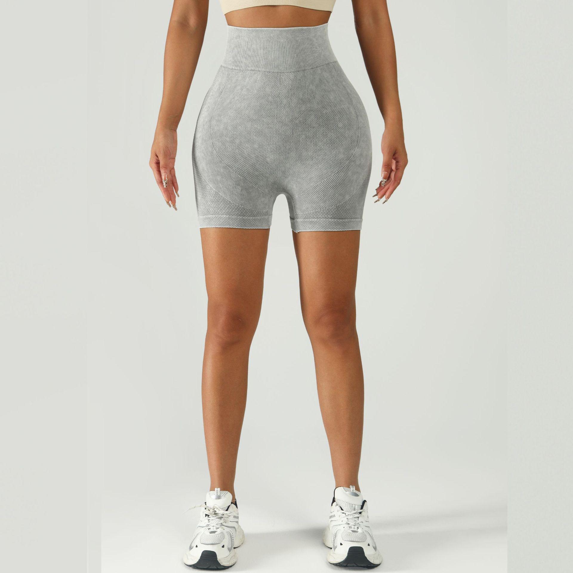 

High-Waisted Seamless Matte Yoga Pants: Quick-Dry, Slimming, Hip-Lifting, Three-Quarter Length Fitness Briefs Large світло-сірий колір