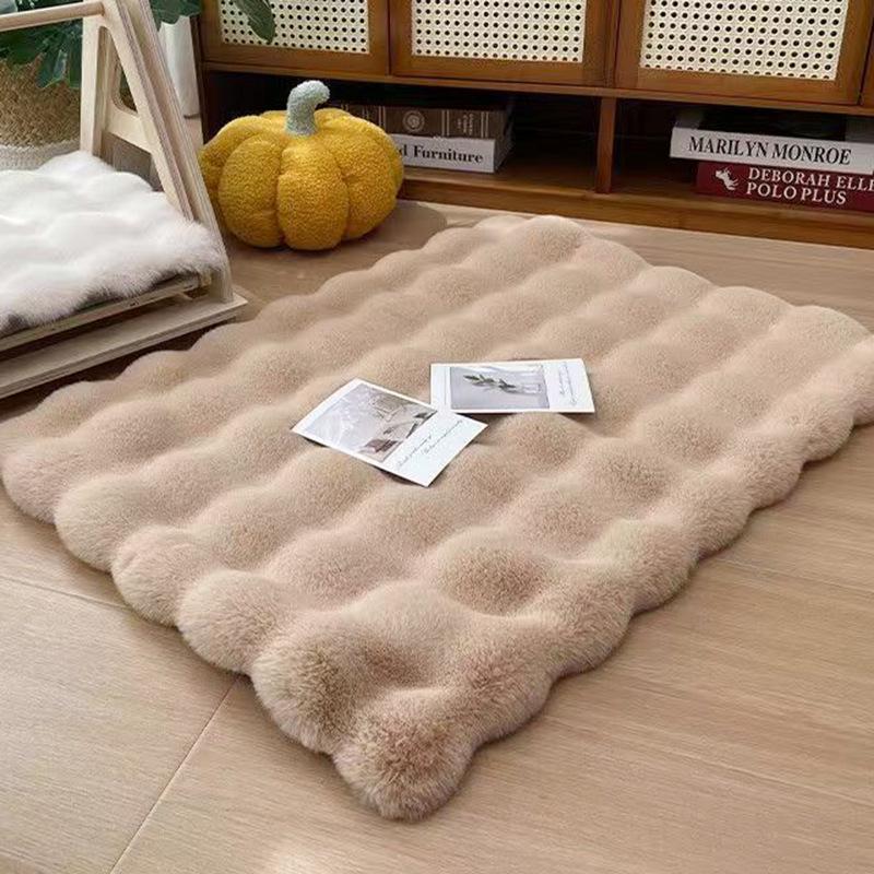 

Plush Bubble Pet Mat: Thickened Cushion for Cats & Dogs - Warm Carpet for Autumn/Winter Custom Size хаки