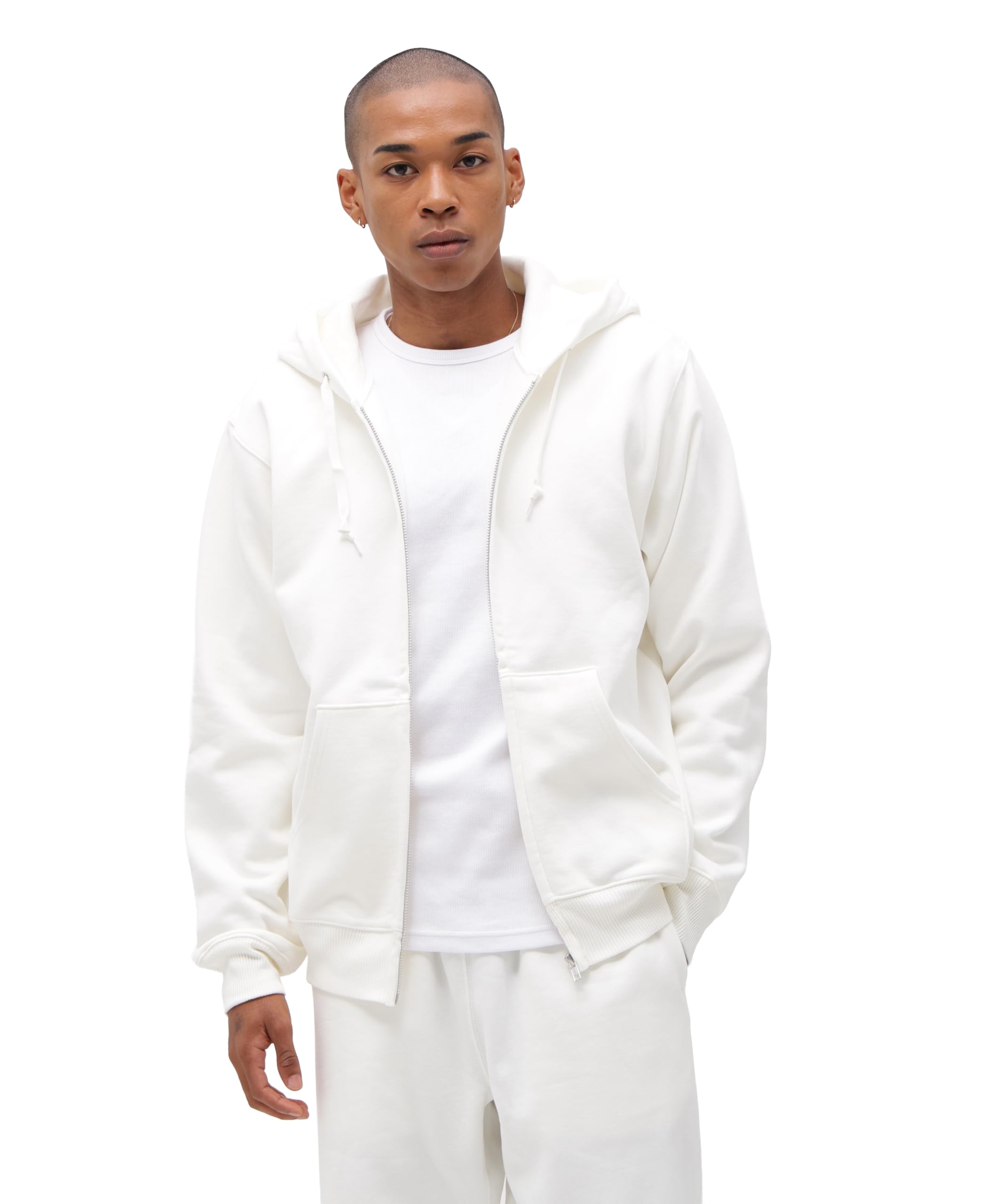 AVIREX DAILY ZIP UP SWEAT PARKA 783-3931005 men s L off white