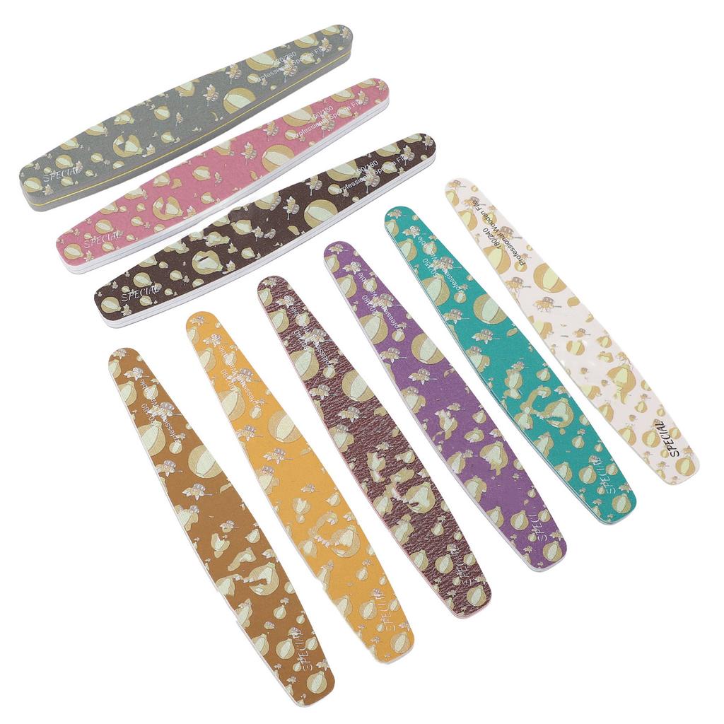 9PCS Nail File Professional Nail Art Sanding Strips Polishing Tools Set Washable Nail Care Buffer Fi
