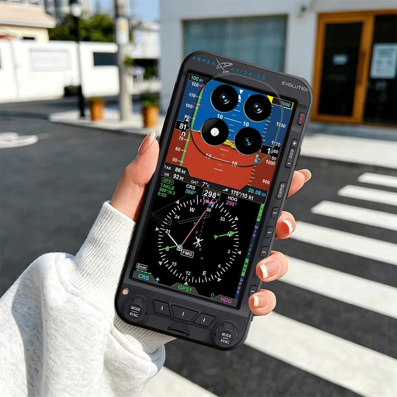 Aircraft Instrument Cockpit Radar Soft Phone Case for Xiaomi Redmi Note 12 13 14 15 Pro Plus 11 12S 11S 11T 10 4G Black Cover Ba