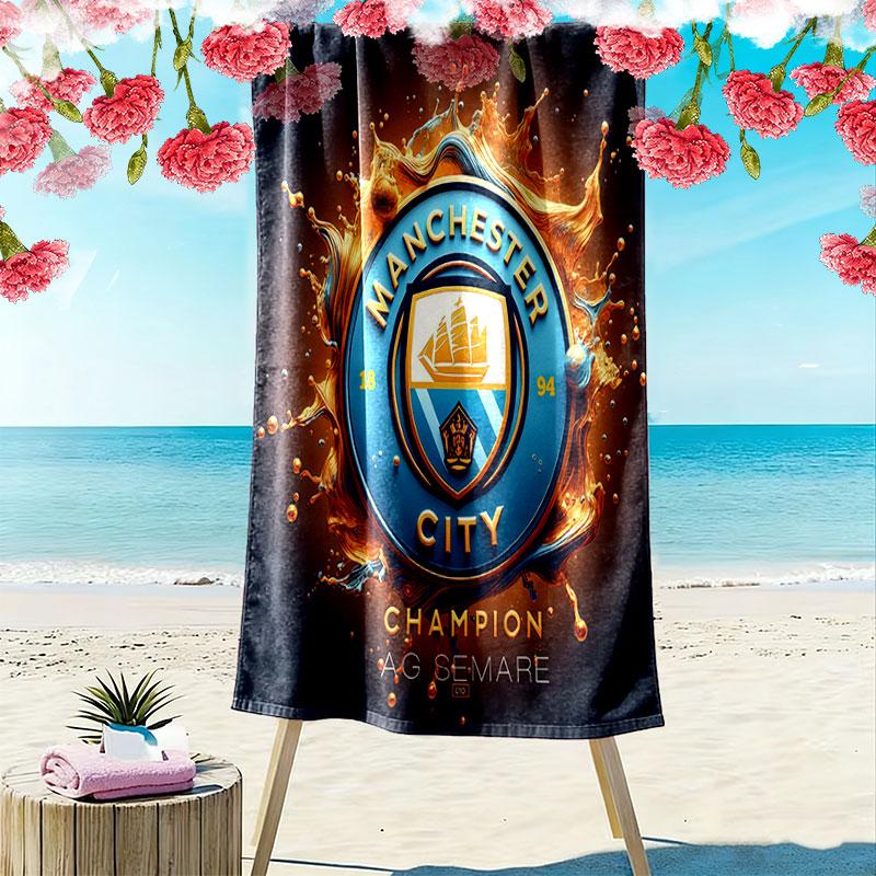 MCFC Print Beach Towel, Large Soft Quick Dry Towel for Beach Camping Swimming