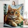 Cat Animal print nap blanket flannel blanket suitable for sofas beds cars rooms offices camping exquisite gift blankets