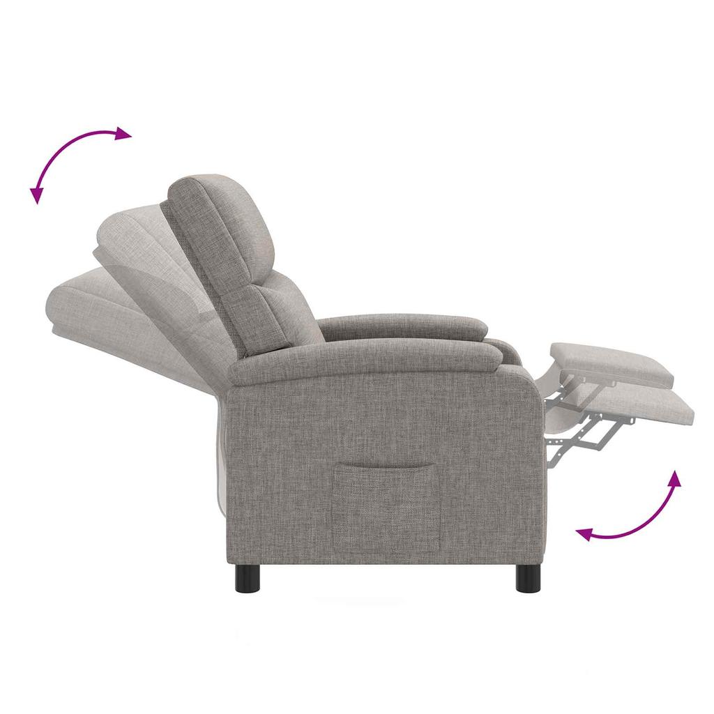 Massage Relax Chair Taupe Fabric