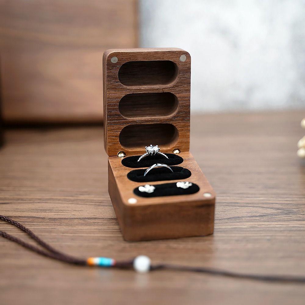 Ring Box Gift Box Storage Boxes Wooden Jewelry Boxes Antique Chinese Style Earrings Rings Organizer