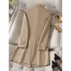 2025 Herbst/Winter Damen Koreanischer Stil Mittellanger Trenchcoat mit Anzugkragen 8620