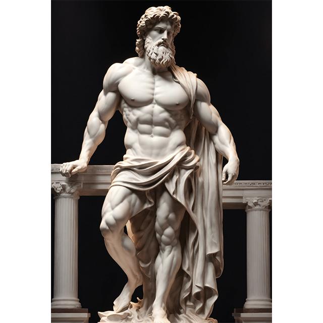 Stone Gold Statue Muscular Greek God Statue Prints Poster Canvas Painting Modern Wall Art Picture Living Room Bedroom Home Decor