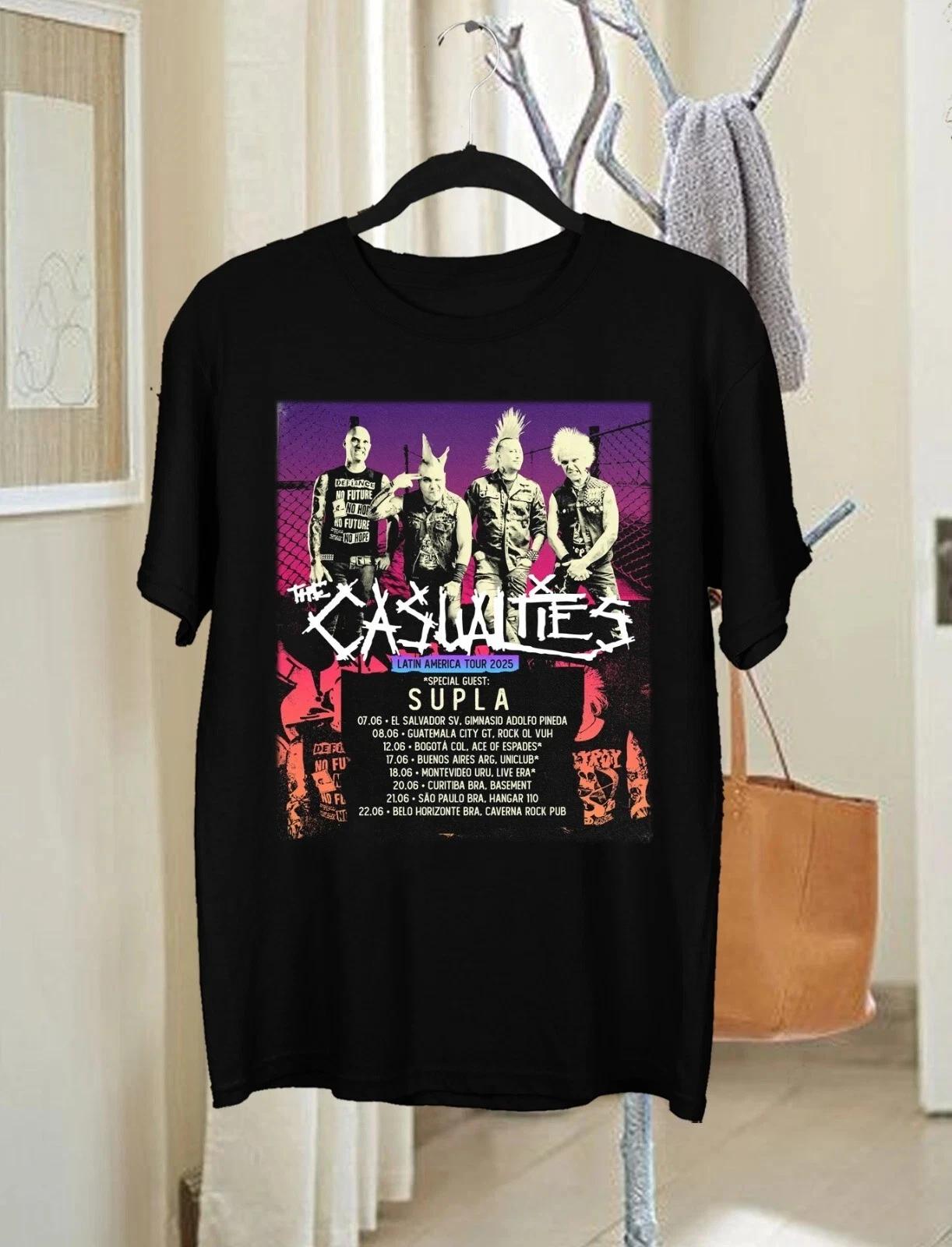 The Casualties Band 2025 Tour T Shirt Black All Size S-2XL S