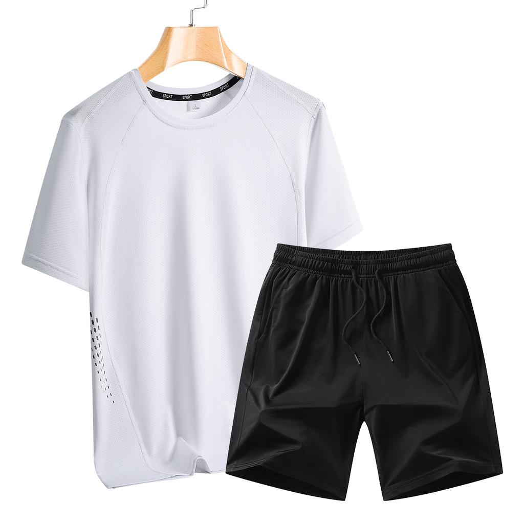 Summer Running Fitness Set Men's Outdoor Men's Leisure Set Two Piece Set