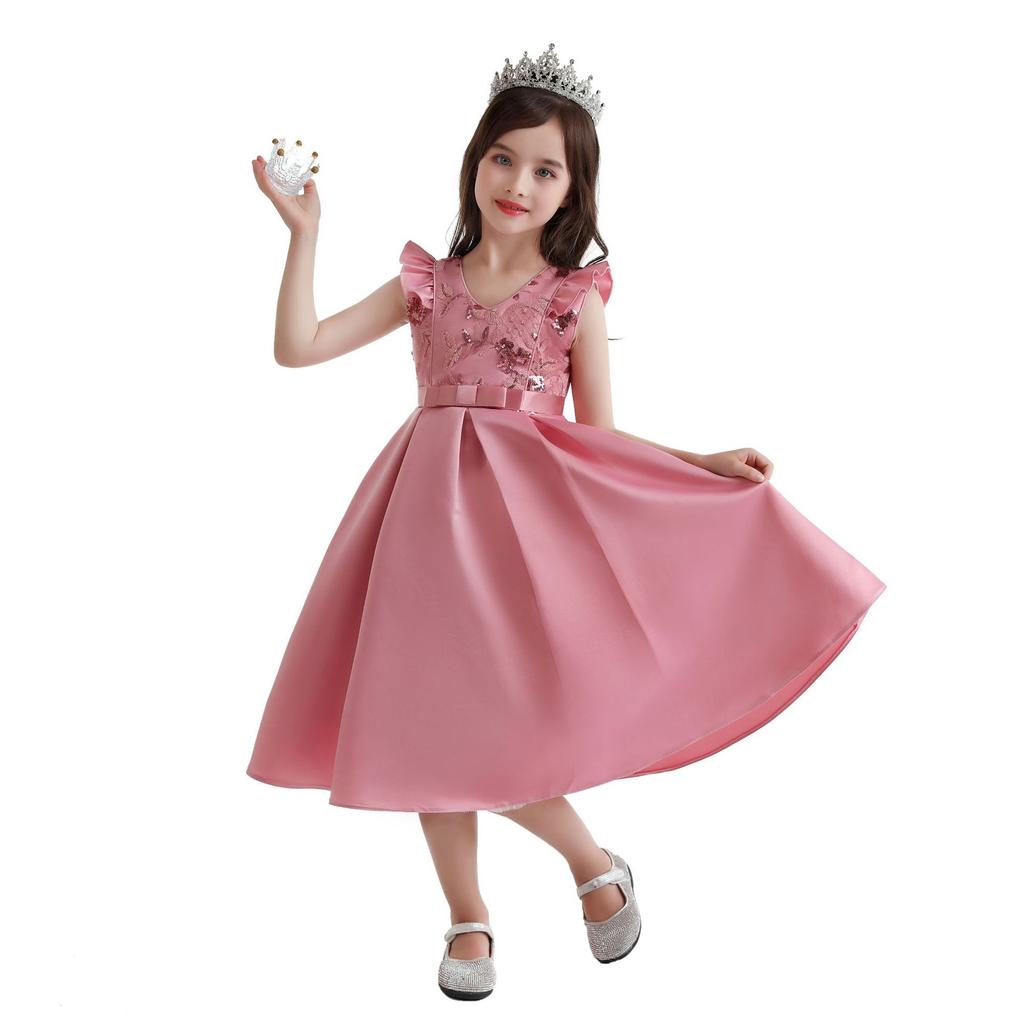 Girls' Dresses Children's Sequin Dresses Holiday Party Princess Sparkling Kids Birthday Dress Elegant Soft Party Dress Ball Gown for Girls