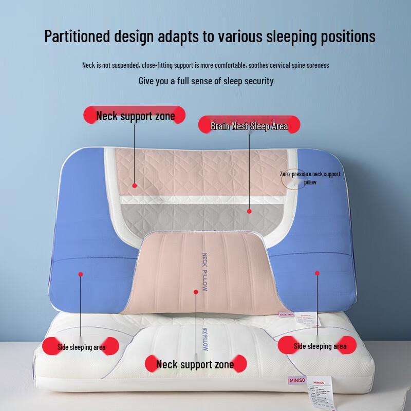 MINISO Natural Antibacterial Latex Neck Support Pillow