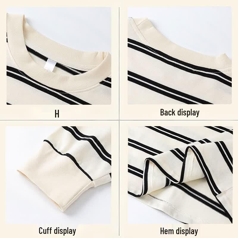 PLAYFOX Men's Striped Round Neck Long Sleeve T-Shirt