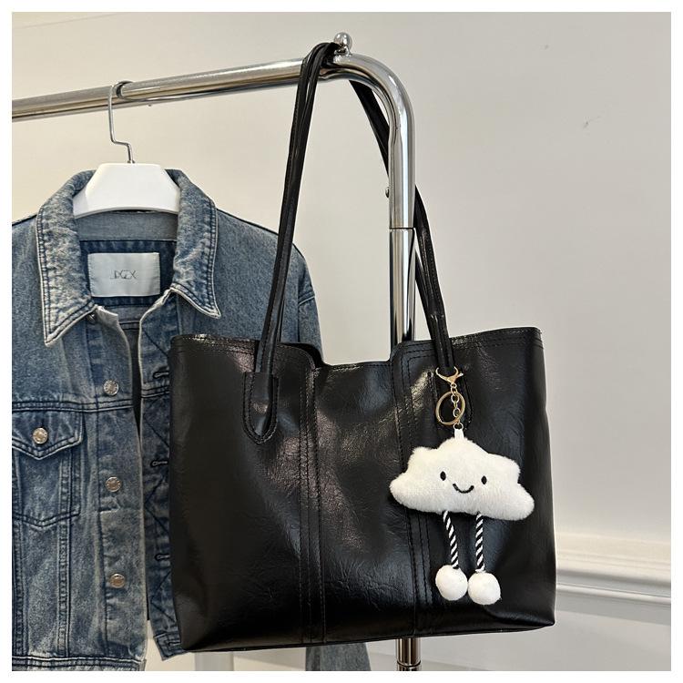 Korean Casual Large Capacity Women's Tote Bag - 2024 Trendy Simple Handbag for Versatile Commutes