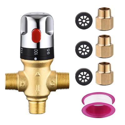 Soupape Thermostatique en Laiton Européen 1/2 NPT pour Chauffe-Eau Solaire Monté en Surface - Soupape de Mélange à Contrôle Automatique de la Température