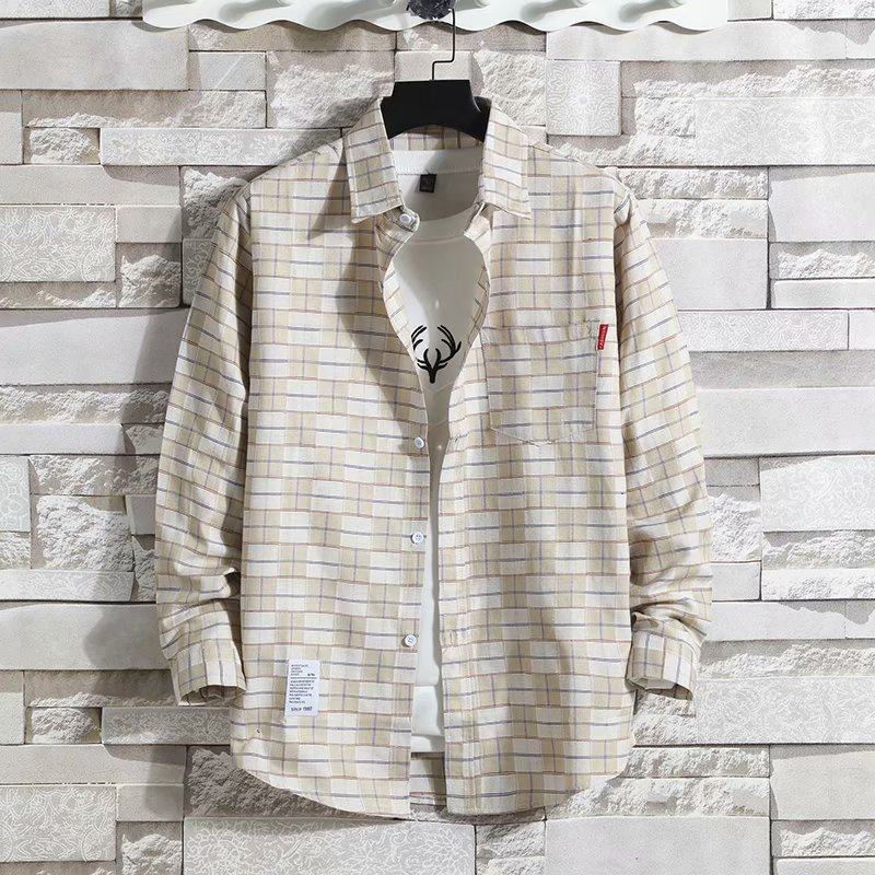 Classical Men Plaid Shirts Long Sleeve Casual Regular Fit Male Tops Autumn Spring