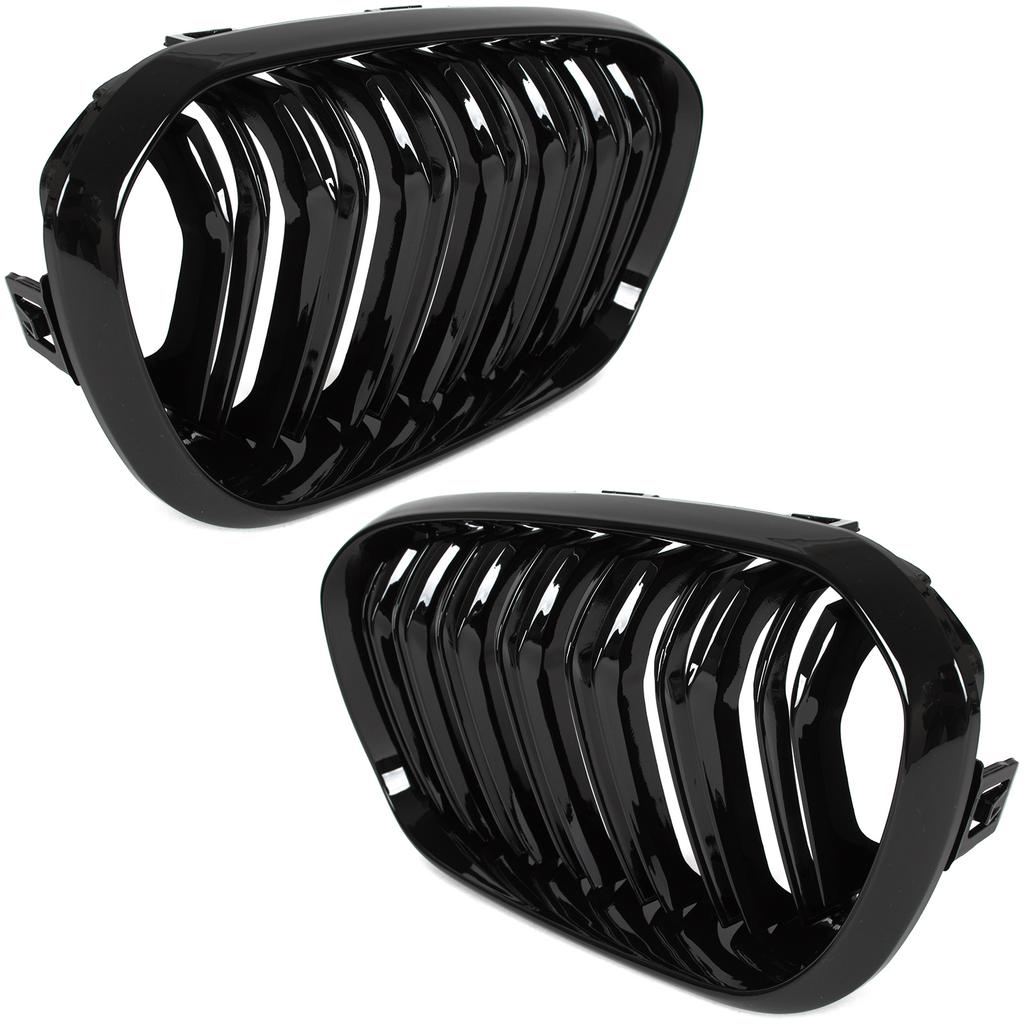 BMW 1 F21 15-18 Grille Between Headlights (Kidneys) Left + Right Kit, Black Glossy Double Bar