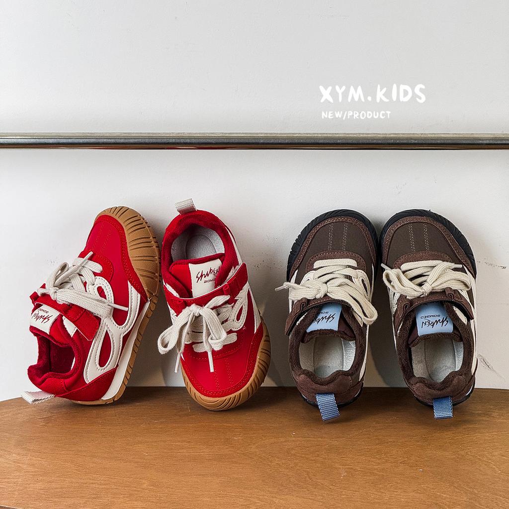 2025 winter new children's Korean version of fashion bag head velvet casual shoes