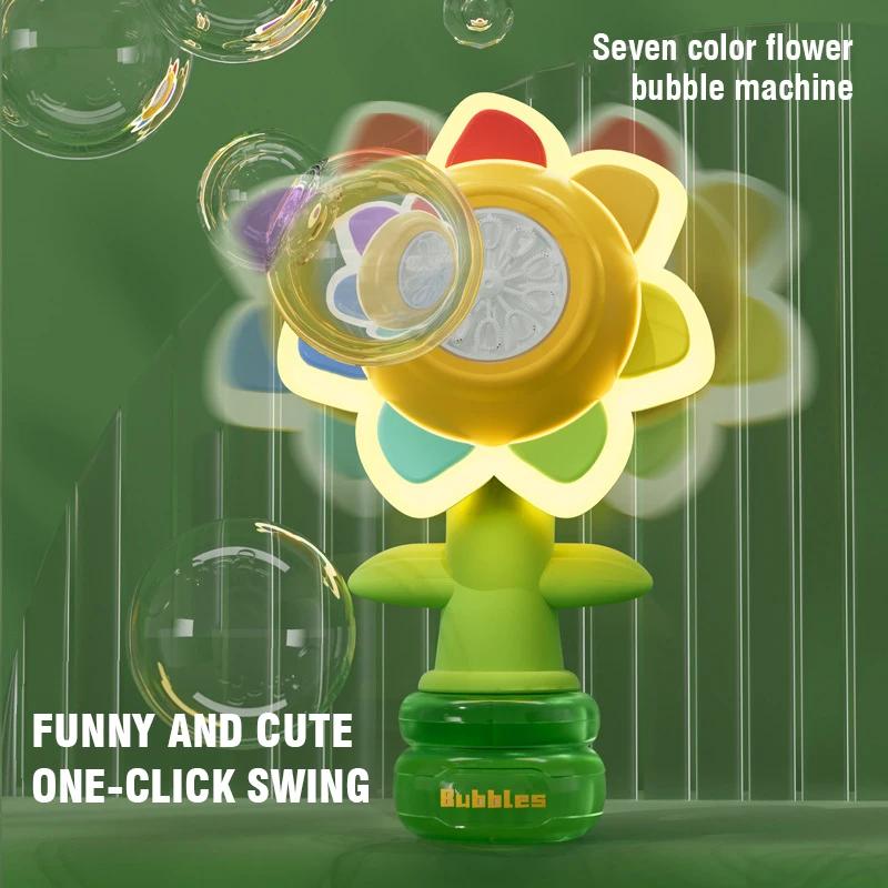 Sunflower Bubble Machine Swing Electric Automatic Bubbles Maker Pomperos Summer Soap Blower Outdoor Toys for Girls Children