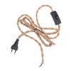 Eu Plug Twisted Hemp Rope Power Cord Retro E27 Lamp Base Socket Cable 1.8 Meters Twine Switch Wire For Wall Lamp Decor