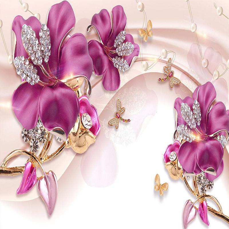 3D Wallpaper Modern Stereo Flower Jewelry Background Wall Decoration Murals Waterproof Living Room TV Wall Murals