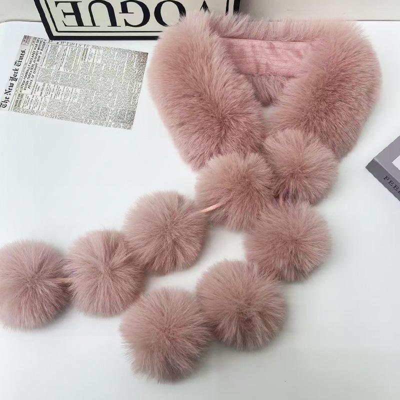 Faux Fox Fur Magnetic Scarf: Autumn Winter Plush Neck Warmer & Guard