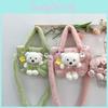Soft Charming Korean Plush Bear Shoulder Bag With Spacious Interior For Girls
