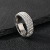 Huajie Silver/Gold Women's Circle Full Paved Inlaid Brilliant Zircon Rings Shining Banquet Party Female Ring New  Trendy