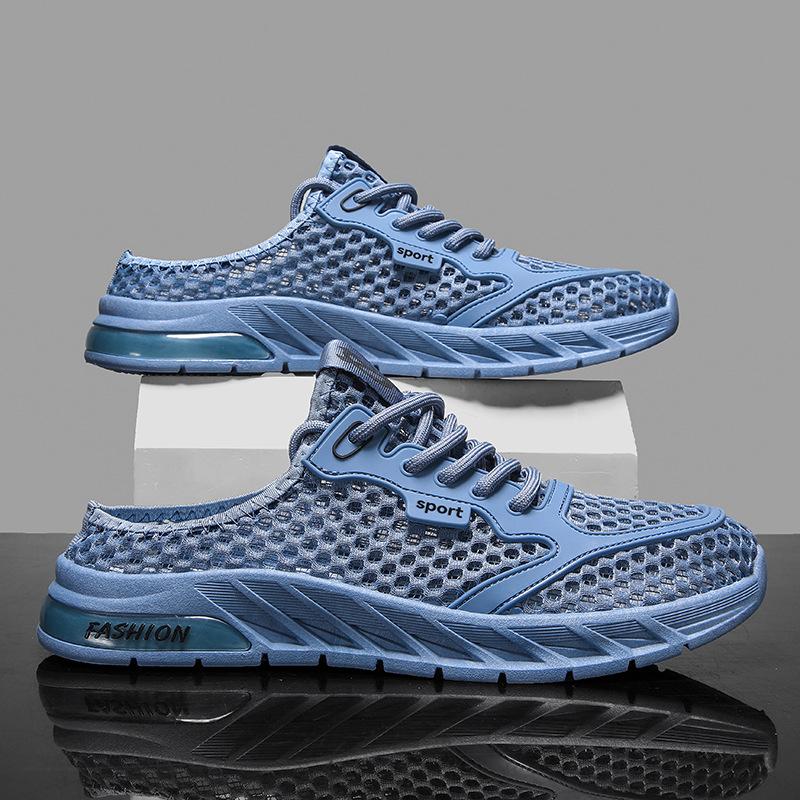 Fashion Outdoor Men Baotou Half Slippers Summer Mesh Breathable Casual Shoes Loafers Fashion Comfortable Tenis Sneakers Chaussures Femme