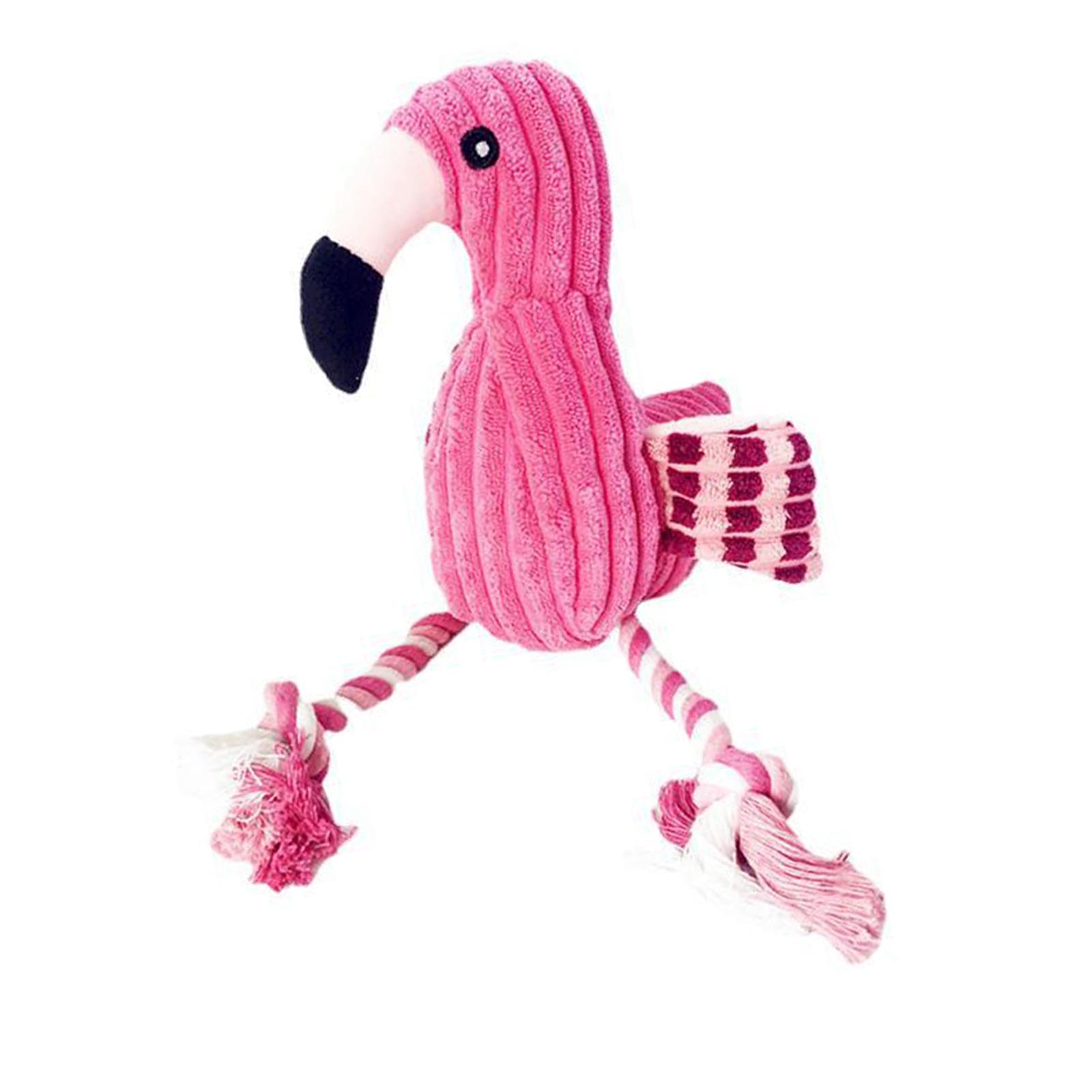 

Flamingo Shape Pet Chewing Plush Toy Bite Resistant Squeaky Toy Interactive Anxiety Reduction Teething Toy for Dogs Cats