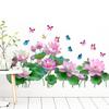 Self-Adhesive Waterproof Wall Sticker Lotus Lotus Leaf Butterfly Design for Living Room Bedroom Hallway Home Decoration