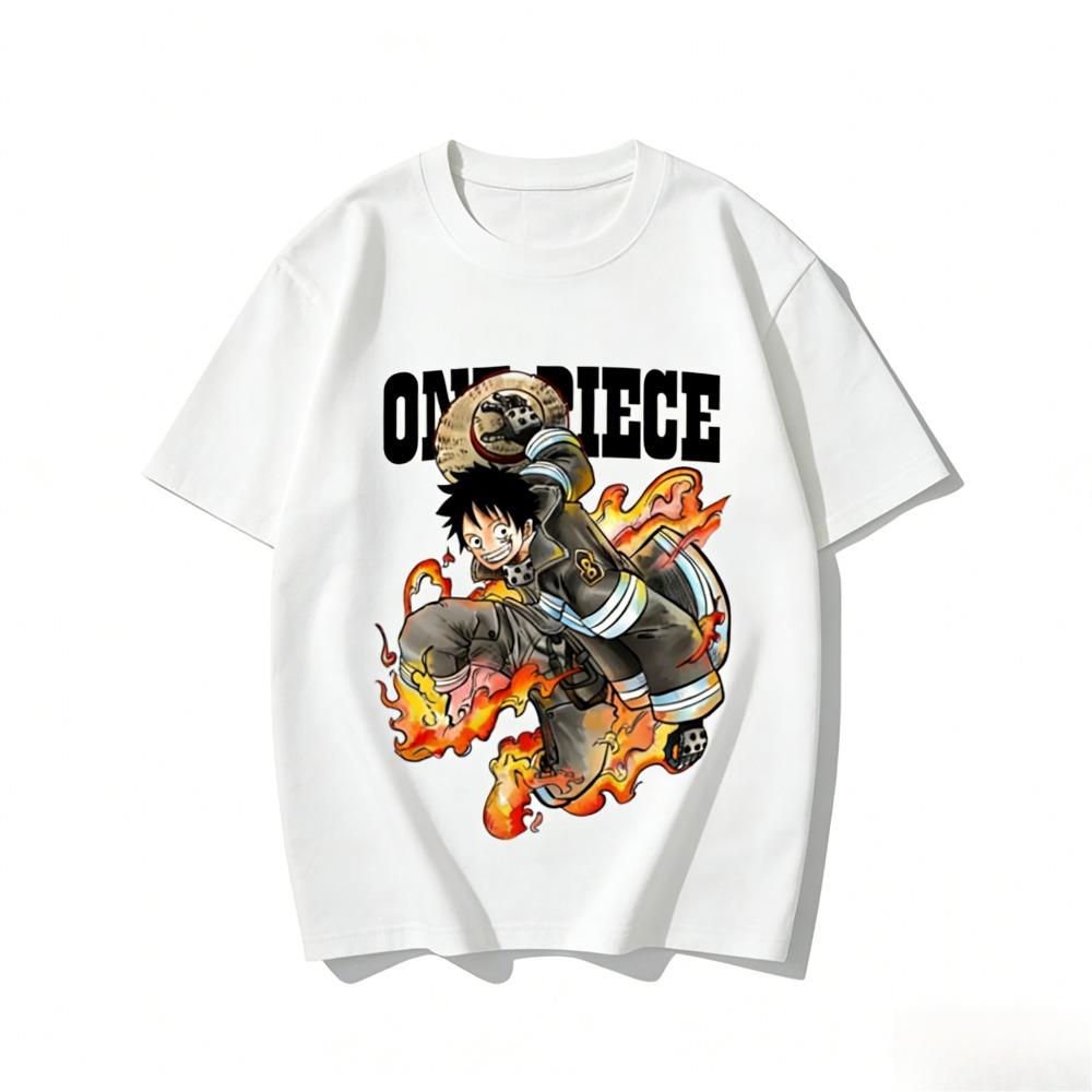 One Piece Luffy Gear 5 Nika Unisex Tshirt 2026 Summer New Popular Anime Print American Casual Family Short Sleeved Top