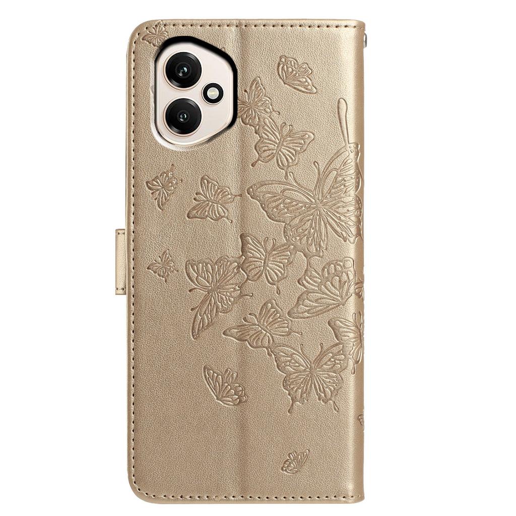 Für Honor 400 5G (Global) Hülle Schmetterling geprägt Brieftasche Ständer PU Leder Klapphandyhülle mit Riemen
