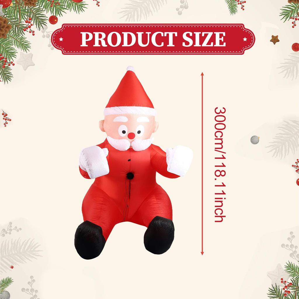Christmas Inflatable Santa Claus Xmas Decor Yard Decoration Novelty Gift Climbing for Balcony