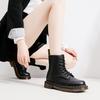 Herren Hohe Flache Leder Ganzjahres Unifarbene Retro Mode Leichte Abriebfeste und Rutschfeste Schnürstiefel