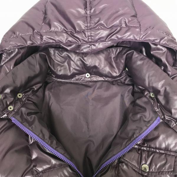 Takeo Kikuchi Hooded Down Jacket Size 3 L Purple Ribbed Cuffs Full Zip(USED)