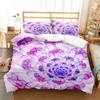 Flower Duvet Cover Set Purple Blue Petal Abstract Art Comforter Cover King Queen Size for Kids Adult Teens Polyester Bedding Set