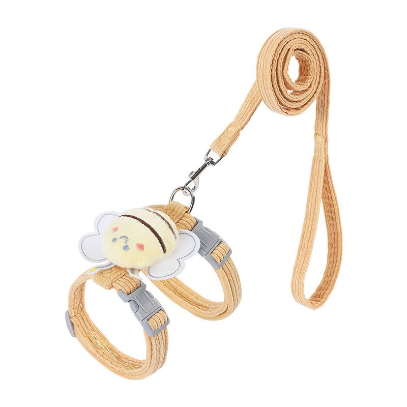 

Little bee cat leash anti-break free go out leash cat rope I-shaped Internet celebrity adjustable chest back cat rope S красный