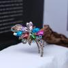 High-End Light Luxury Women's Brooch with Colorful Diamonds - Dual-Use Scarf Buckle and Coat Pin Accessory
