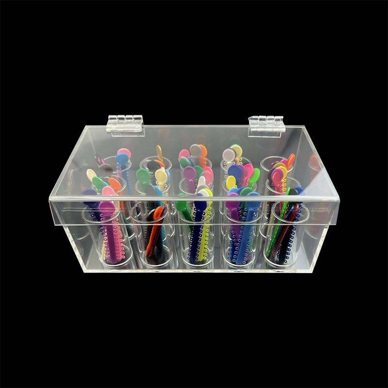 Dental Arcylic Dispenser Power Elastic Chain Storage Box Ligature Ties Placement Holder Organizer Dentist Lab Placer Case