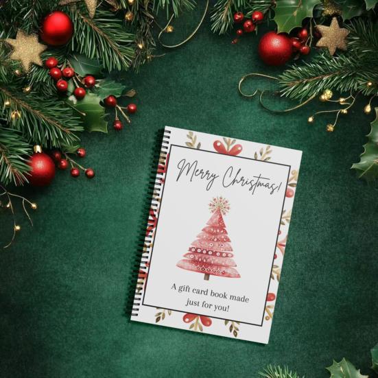 Yousheng Julegavekortbok Gjenbrukbart Gavekortalbum Studentergave Gavekortholder Spiralbundet DIY Gave til Venner Familie