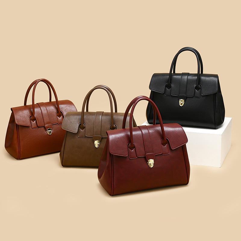 European & American Retro Tote for Women 2025 – Large Capacity Handheld Briefcase for Business Travel & Commuting